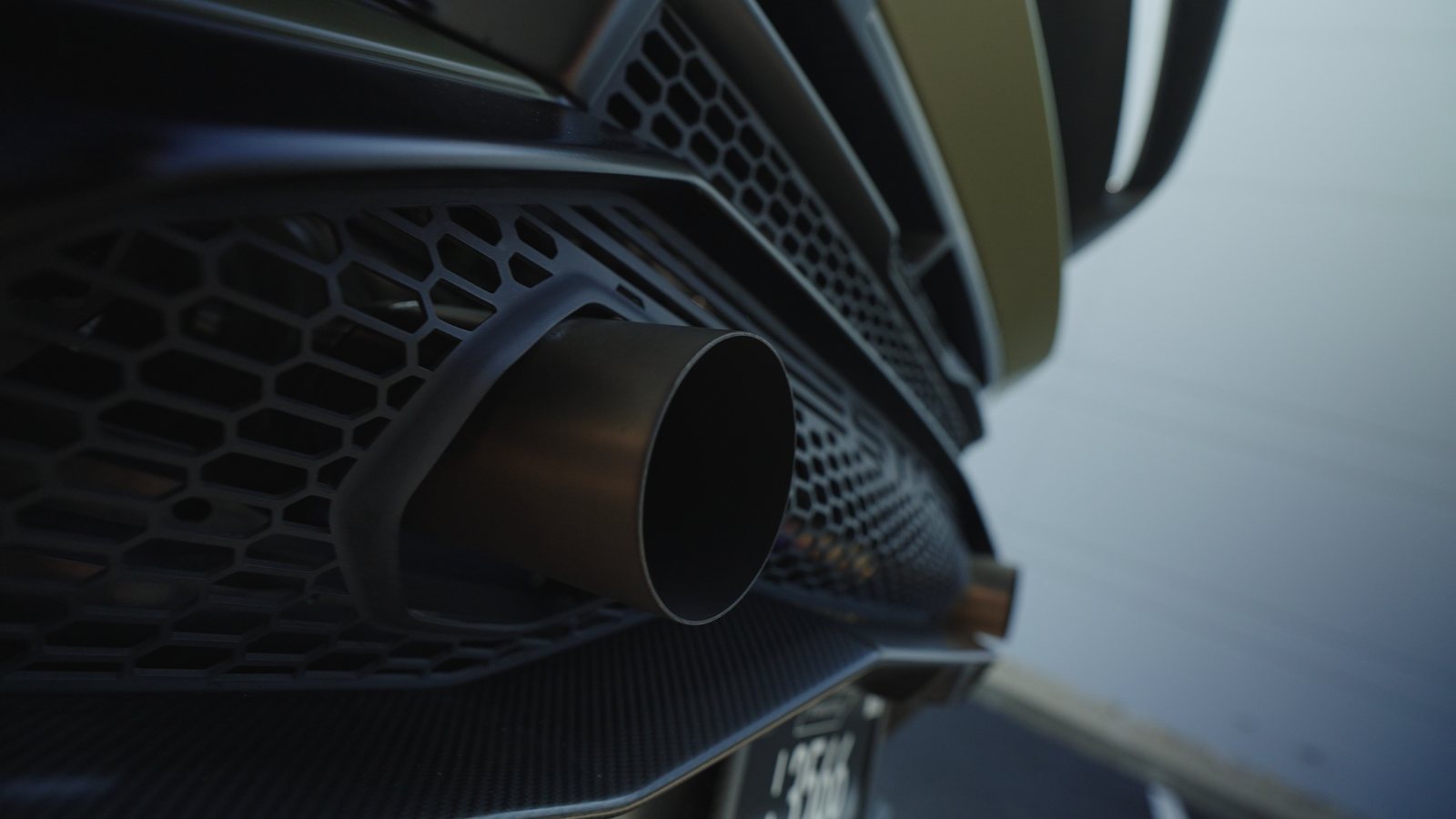 Macro detail of an exhaust tip and rear diffuser